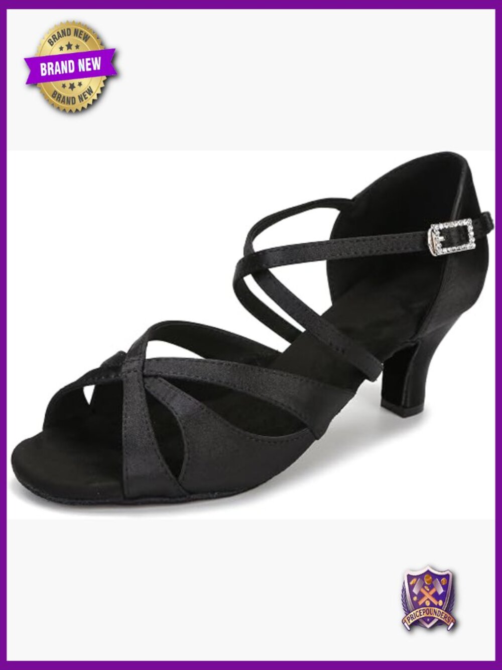 Satin Ballroom Salsa Latin Dance Shoes 2.5-3 Inch Heel